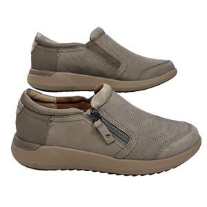 Cobb Hill Women's Slip On‎ Sneakers Side Zip Comfort Shoes Taupe Size 6.5
